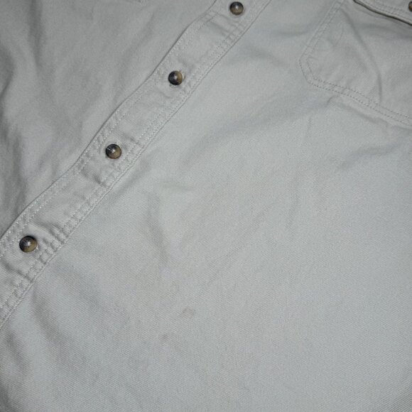 Men's XXL Lucky Brand Cream/Oatmeal Long Sleeve Button Down Shirt Jacket Shacket - Picture 6 of 9